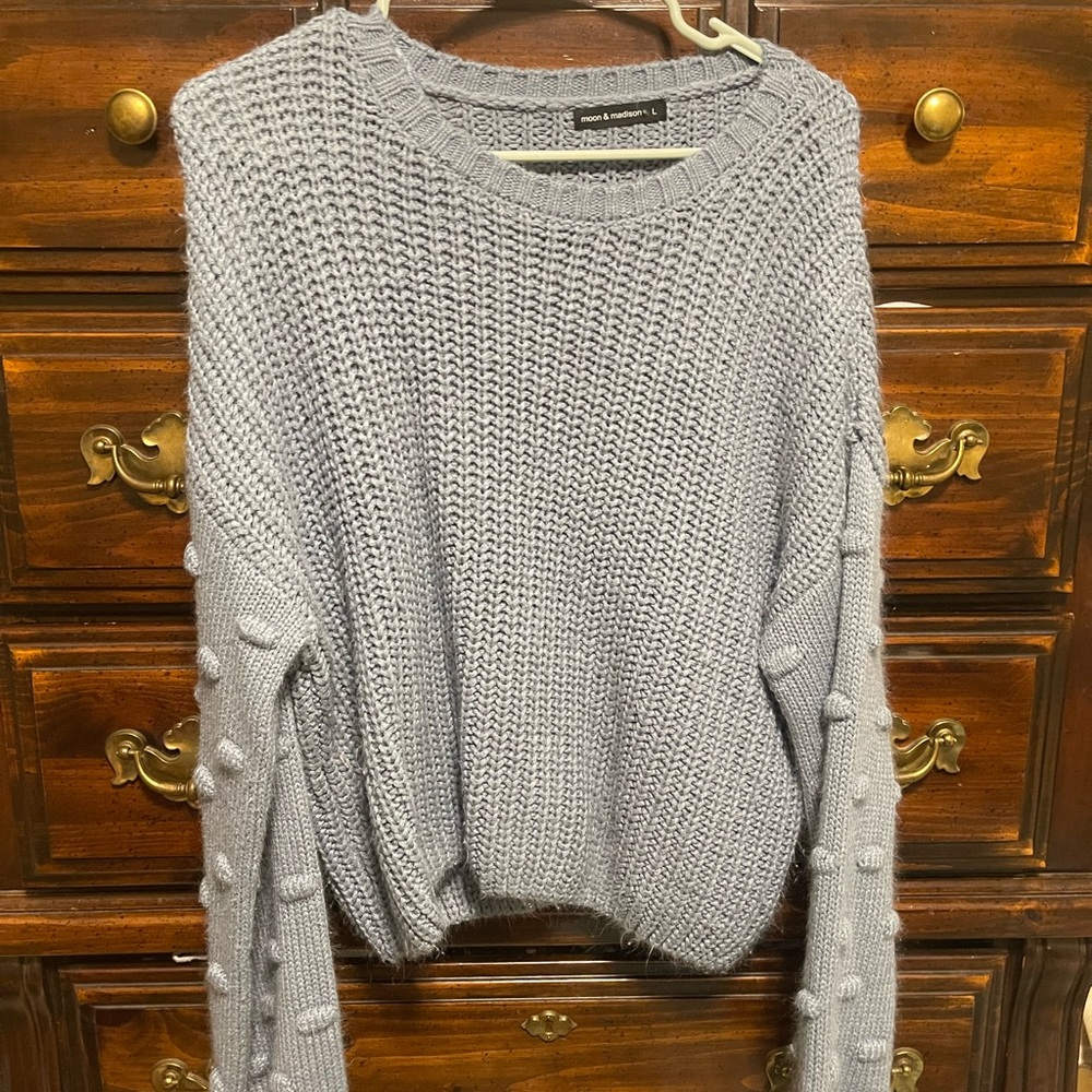 Blue knit sweater